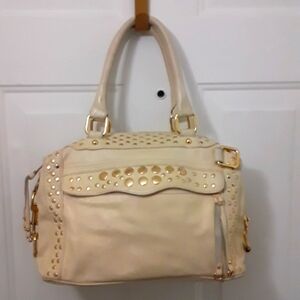 Rebecca Minkoff ivory studded leather MAB bag EUC